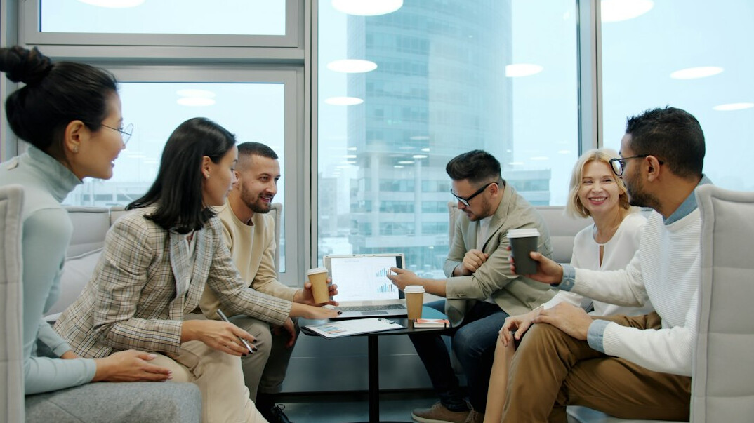 insurance agent meeting client