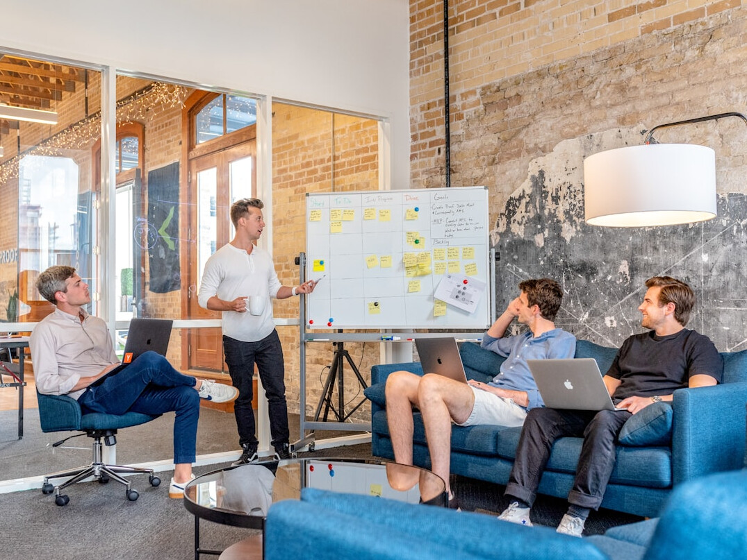 team discussing software security